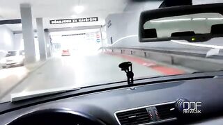 A blowjob in a car while driving with a beautiful woman