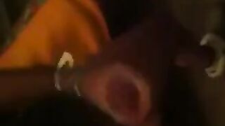 A young guy masturbates in front of the mirror with loads of cum