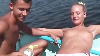 Young people are wild on the river