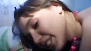 A beautiful Russian girl is fucking with her boyfriend in the hostel
