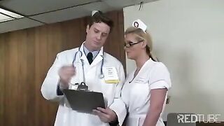 A man is having fun with his doctor and nurse