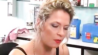A girl with a nice pussy plays with her new clitoris piercing