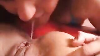 Anal rimming from two charming girls
