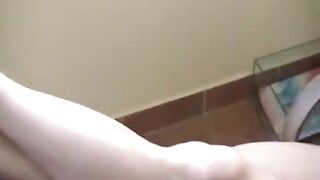 A naked girl with a cigarette got burned and absorbed it all