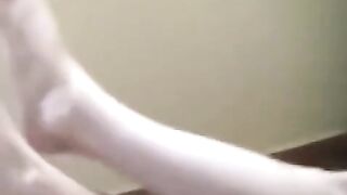 A naked girl with a cigarette got burned and absorbed it all