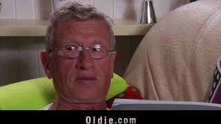 The girl is excited by older guys, and she proved it again