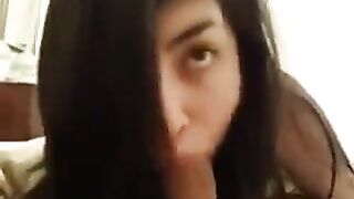 A girl learned to suck a dick and got a lot of experience in this area