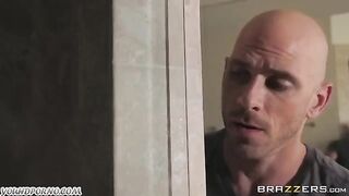 Horny bitch fucked by a man with a huge cock in the bedroom