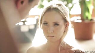 A cute blonde, Kiara Lord, gently fucked on horseback by her husband