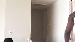 Black guy fucked blonde girl with ass in her white pussy