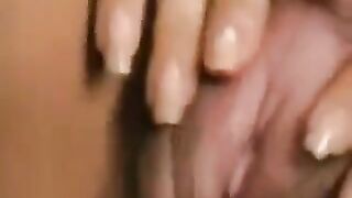 A girl with a big clitoris enjoys herself
