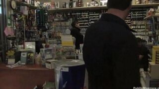Girl was roughly fucked right in the shop