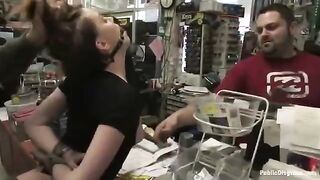 Girl was roughly fucked right in the shop