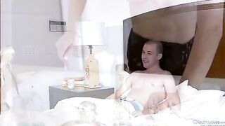 Amber Rain fucked by her husband and his friend in a threesome