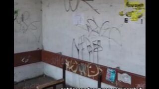 Babe was taken by a stranger at the bus stop and fucked hard