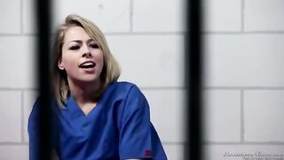 Two prisoners have fun by licking each other in the cell