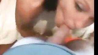 Guy finished on the face of a girl with a cute face after sex