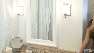 The man fucked his wife in the bathroom, he was very horny