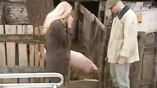 A young guy fucked a hot slut in the Russian village