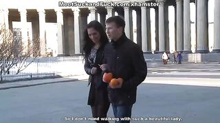 After a romantic dinner, she passed her dick in a passionate moment