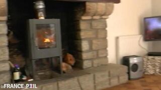 Bareback sex with French beauty and cum shot