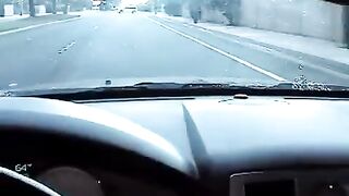 Blonde beauty gives a blowjob in her car