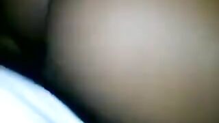 A beautiful black woman has sex with a young man, showcasing tight crotch action