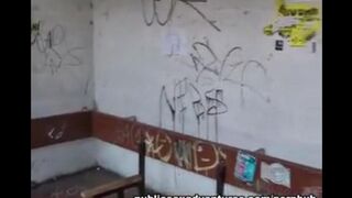 A girl isn't shy to make a blowjob in public places