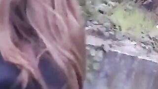 A girl isn't shy to make a blowjob in public places