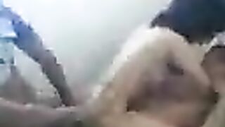 Asian beauty has sex with two guys in a threesome