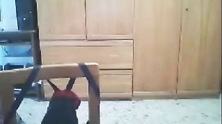 A hot webcam show with a wife in front of her husband