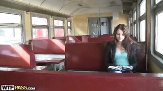 A guy picked up a girl on the train and fucked her hard