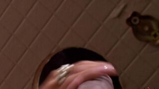 A beauty sucked a dick through the toilet hole