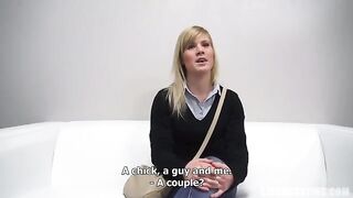 A 25-year-old woman came to porn casting and was fucked by a huge dick