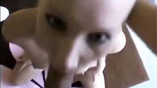 A chick that sucks cock deeply and skillfully, in POV style