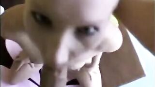 A chick that sucks cock deeply and skillfully, in POV style