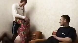 A mature woman wants to get intimate with her son and his friend