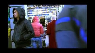 A guy fucked a blonde teen on the street, whom he had picked up