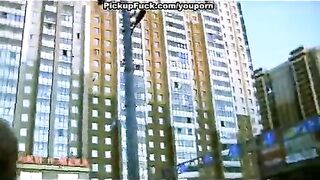 A guy fucked a blonde teen on the street, whom he had picked up
