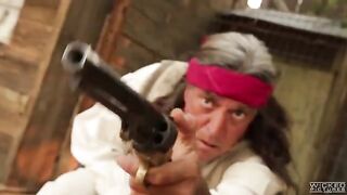 The cowboy punished the girl but licked her clitoris nicely