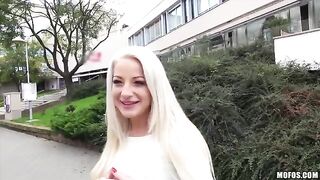 A sexy blonde with natural tits enjoys a private moment
