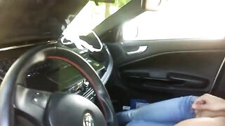 A girl started to do blowjob right in the car, just like those daring homemade scenes you might’ve seen online