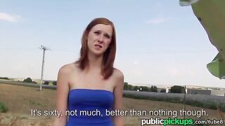 A red-haired beauty got fucked in the haystack outdoors in HD