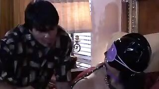A sexy mistress plays a BDSM game with her man, showcasing her power