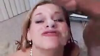 The sperm runs out of the vagina after hot sex with a cute girl