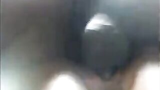 Black pussy overflows with cum, and the woman squirts all over herself in a steamy homemade scene