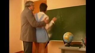 An old teacher fucks a student who had nothing else to do