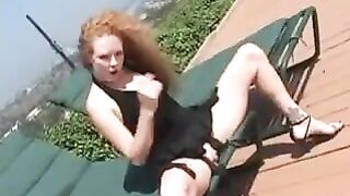 The blonde girl got a cock in her ass with intensity