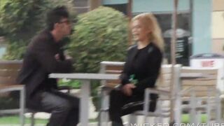 A blonde girl got into the car and was fucked there
