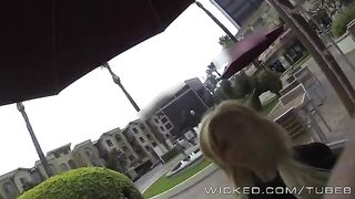 A blonde girl got into the car and was fucked there